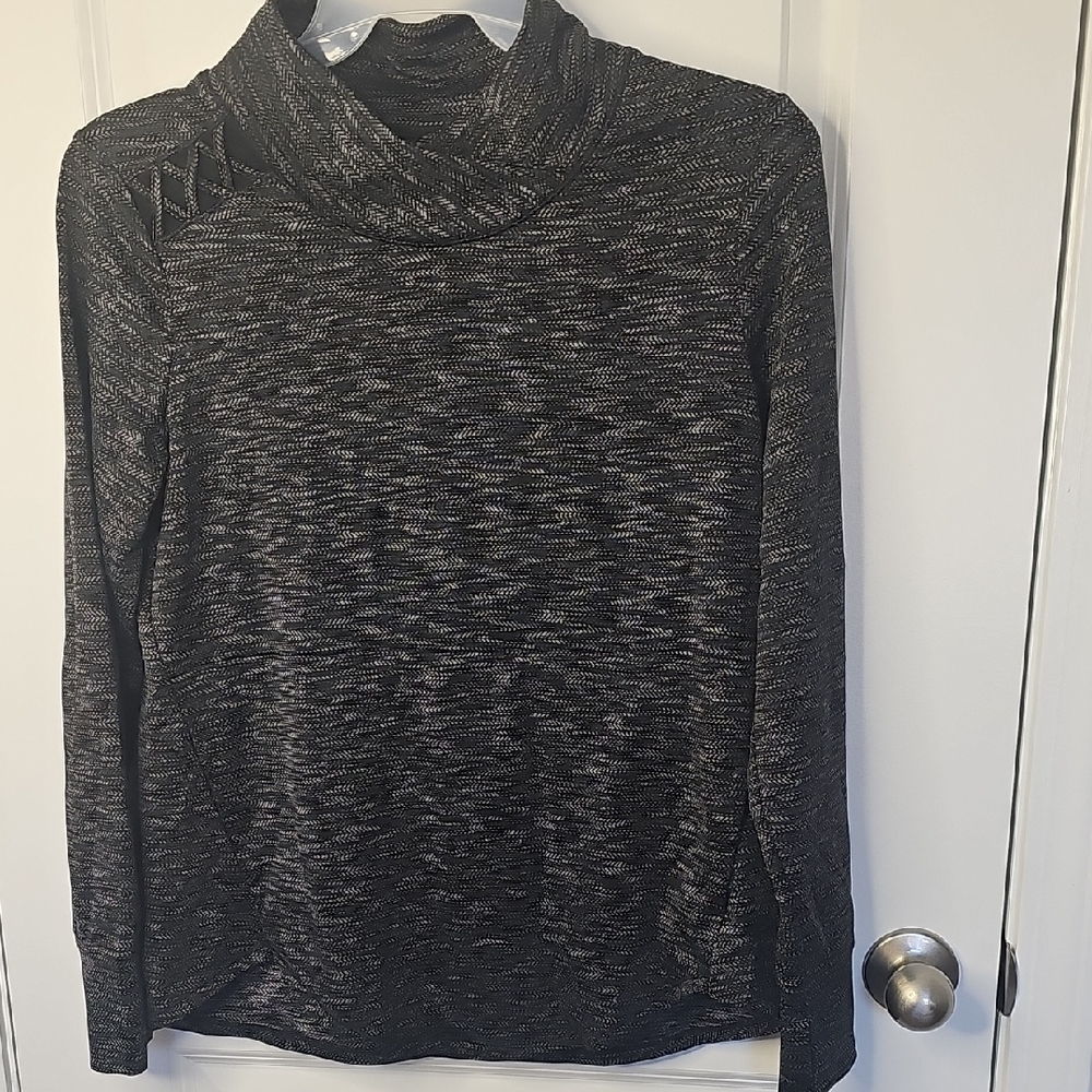 Maurices Women's Black and Gray Cowl Neck Tum Hole Sweater Size M